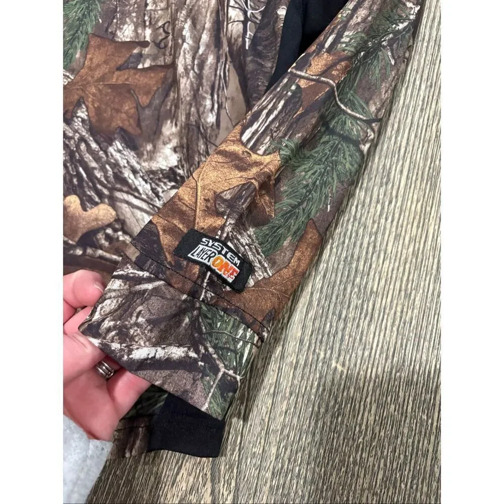Scent Blocker Youth Boys Realtree Hunting Shirt Long Sleeve Camo Brown Size L